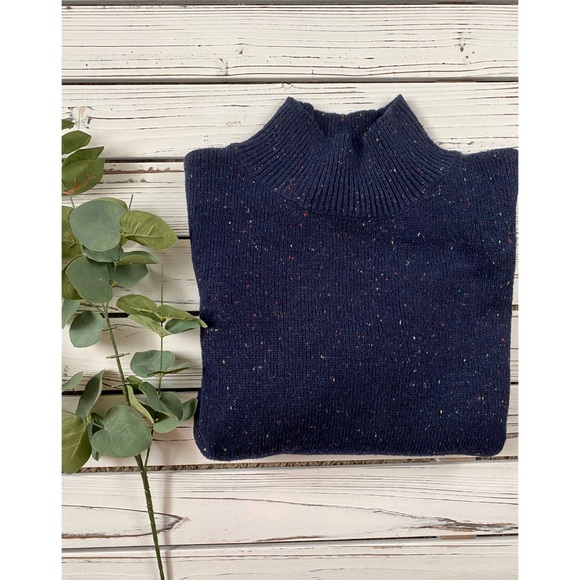 NWT Navy Bell Sleeve Turtleneck Sweater - Picture 4 of 5